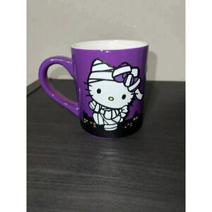 Hello Kitty Halloween Mummy Purple Glitter Coffee Mug 14oz New